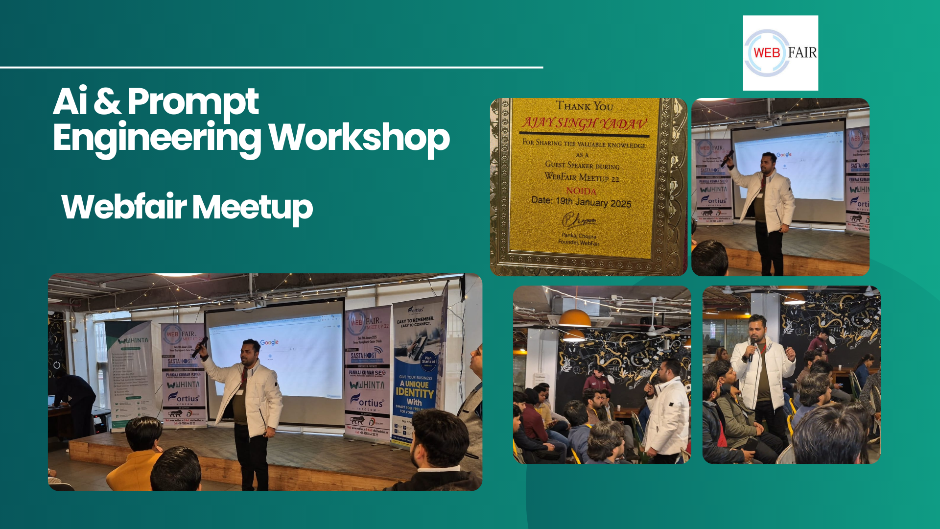 Ai Prompt engineering workshop Web fair Noida meetup